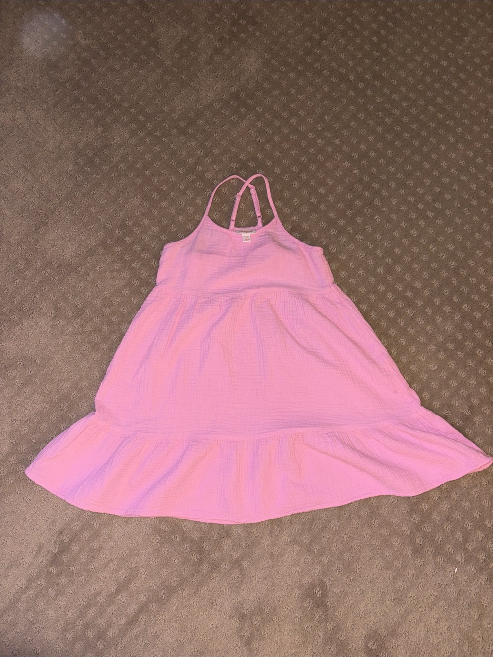 Cat & Jack (medium 7/8) Girls' Pink Gauze cross back Dress